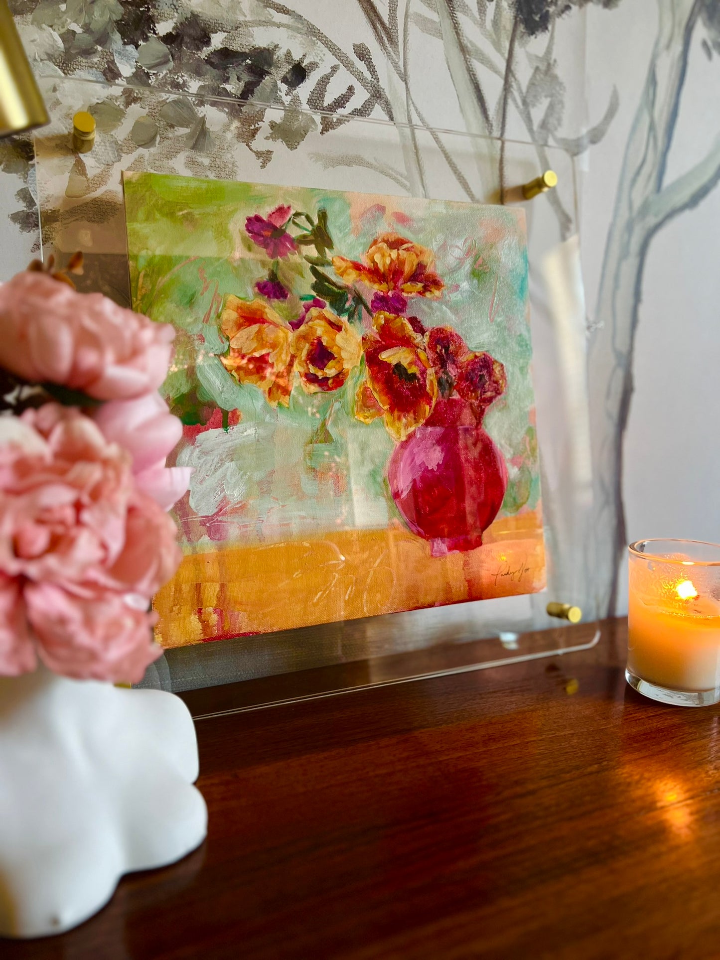 Flowers in a Vase Study Print