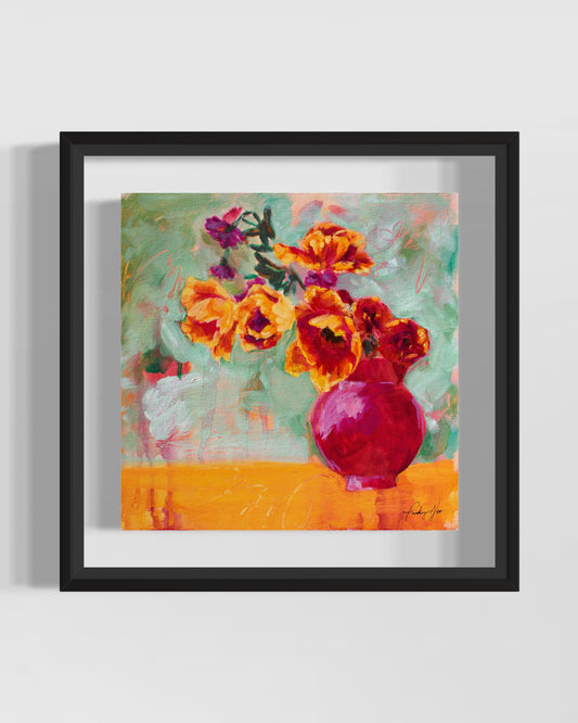 Flowers in a Vase Study Print